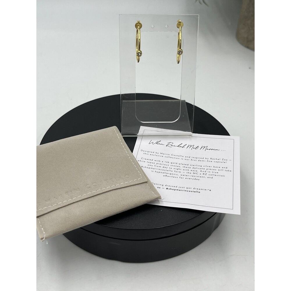 Marrin Costello‎ Curateur 14k Gold Plated Sterling Silver Topaz Hoop Earrings
